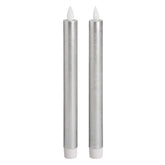 Led candle 2 pc set - Silver